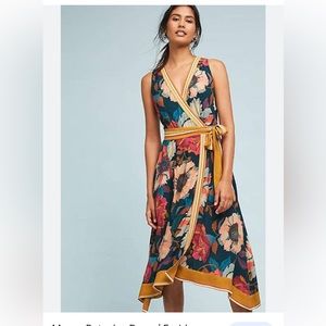 Anthropologie Maeve Botanica Wrap Dress Size 12. Belt is missing.